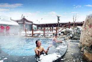 年前最后特價 嵊州中翔溫泉58元 人,雪中泡溫泉,冰火兩重天